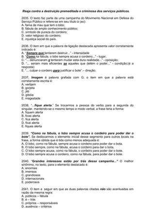 Simulado de português