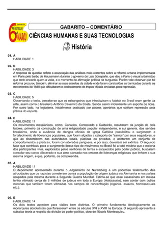 GABARITO – COMENTÁRIO
                CIÊNCIAS HUMANAS E SUAS TECNOLOGIAS
                                                ...