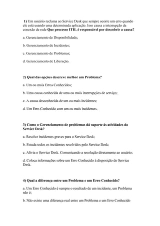 Simulado grátis itil v3 foundation