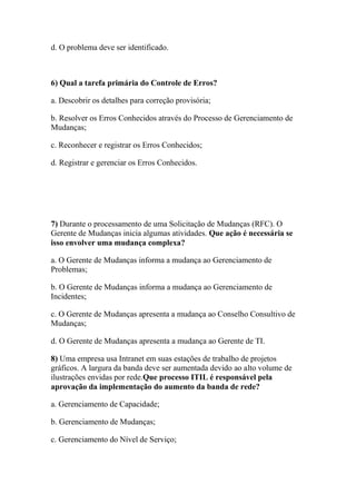 Simulado grátis itil v3 foundation