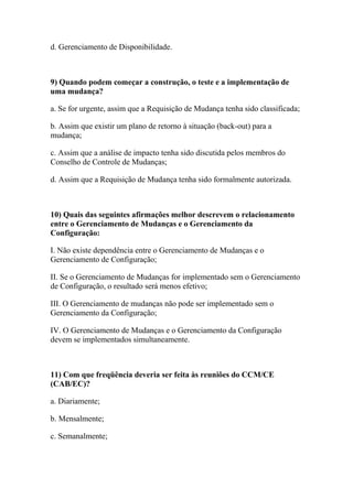 Simulado grátis itil v3 foundation