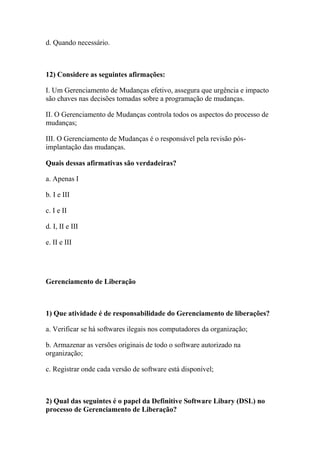 Simulado grátis itil v3 foundation