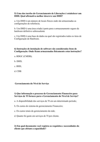 Simulado grátis itil v3 foundation