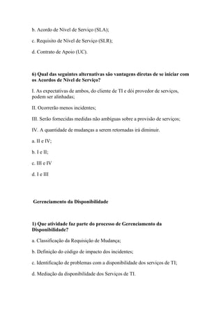 Simulado grátis itil v3 foundation