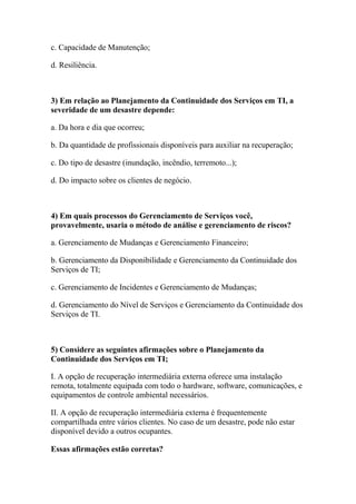 Simulado grátis itil v3 foundation