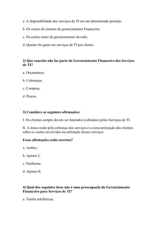 Simulado grátis itil v3 foundation