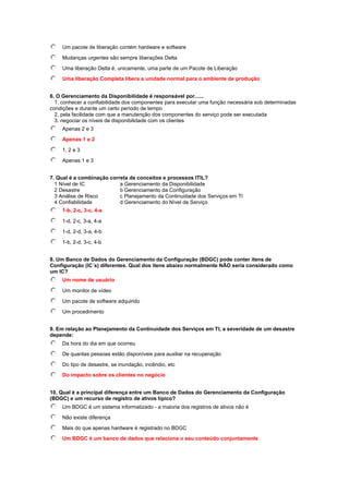 Simulado grátis itil v3 foundation