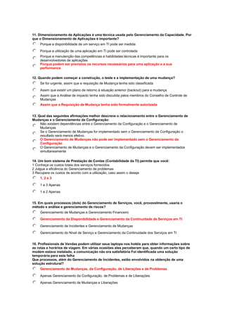 Simulado grátis itil v3 foundation