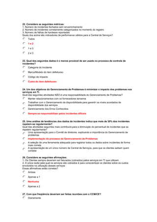 Simulado grátis itil v3 foundation