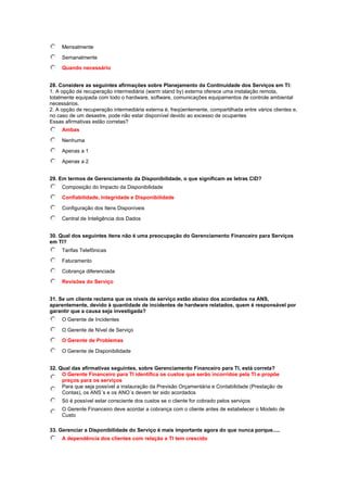 Simulado grátis itil v3 foundation