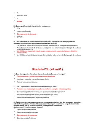Simulado grátis itil v3 foundation