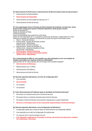 Simulado grátis itil v3 foundation