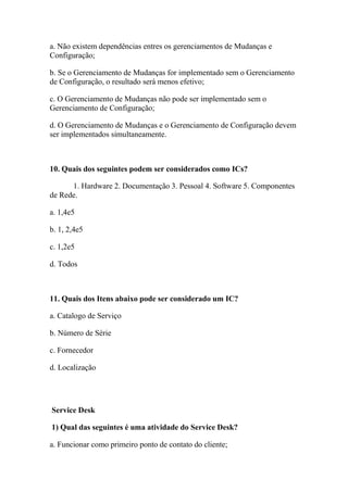 Simulado grátis itil v3 foundation