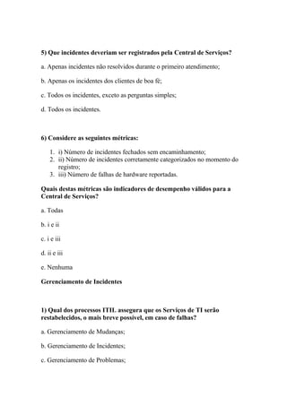 Simulado grátis itil v3 foundation