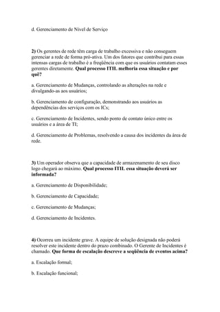 Simulado grátis itil v3 foundation