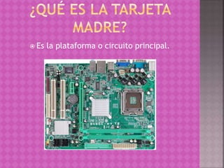  Es la plataforma o circuito principal.
 