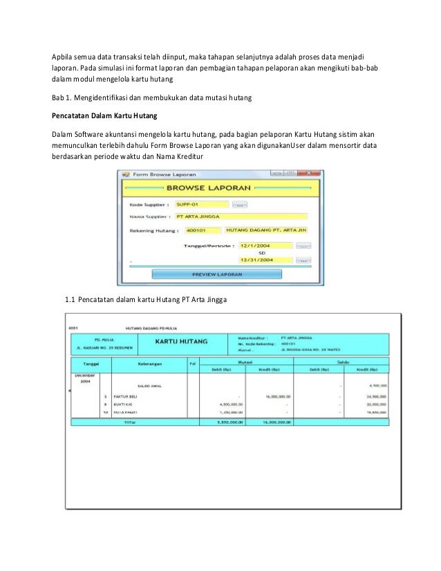 Simulasi Cara Kerja Aplikasi Pengelolaan Kartu Hutang