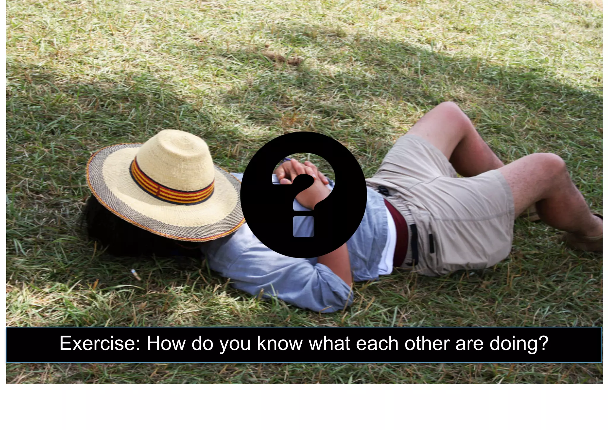 Exercise: How do you know what each other are doing?