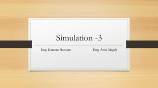Simulation -3
Eng. Kareem Hossam Eng. Amal Magdy
 