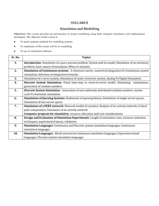 Simulation and modeling | PDF