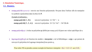 Interpolation de Lagrange avec Python : Théorie et Simulation Numérique ...