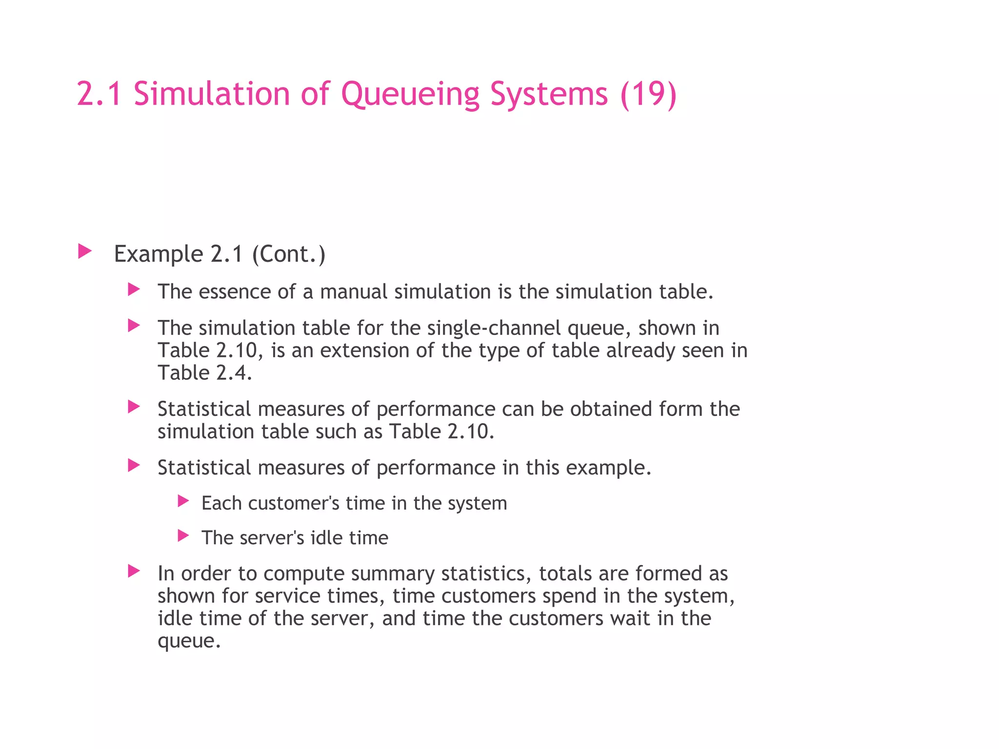 Simulation & Modeling - Smilulation Queuing System | PPT