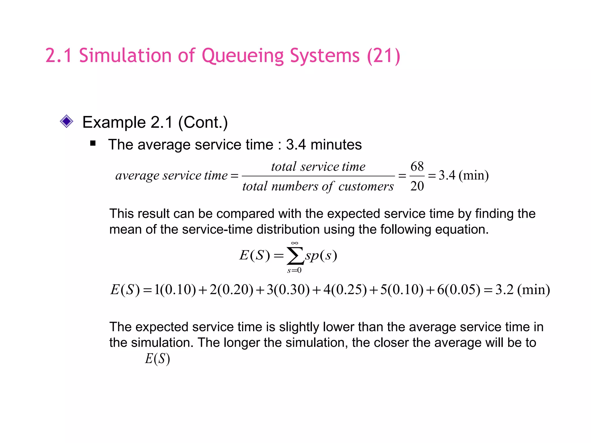 Simulation & Modeling - Smilulation Queuing System | PPT