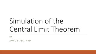 Simulation of the
Central Limit Theorem
BY
AMRO ELFEKI, PHD.
 
