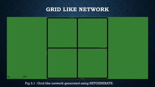 GRID LIKE NETWORK
Fig 3.1 : Grid like network generated using NETGENERATE.
 