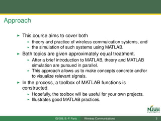 Simulation of wireless communications using matlab | PDF