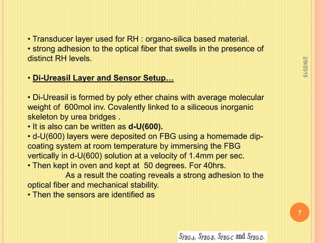 Relative Humidity sensors using optical fiber technologies | PPT