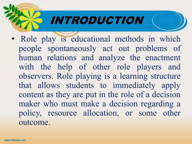 Simulation and role play | PPT