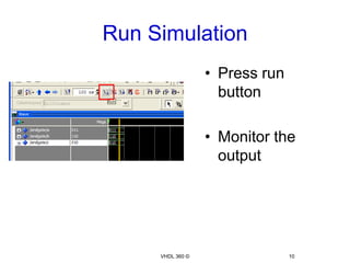 Modelsim Simulation Using Port Map Simulation using model sim | PPTX