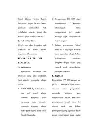 Simulatorantarmukakomputermenggunakanppi8255danbahasapemrogramanvisualbasic6 101212194621-phpapp02