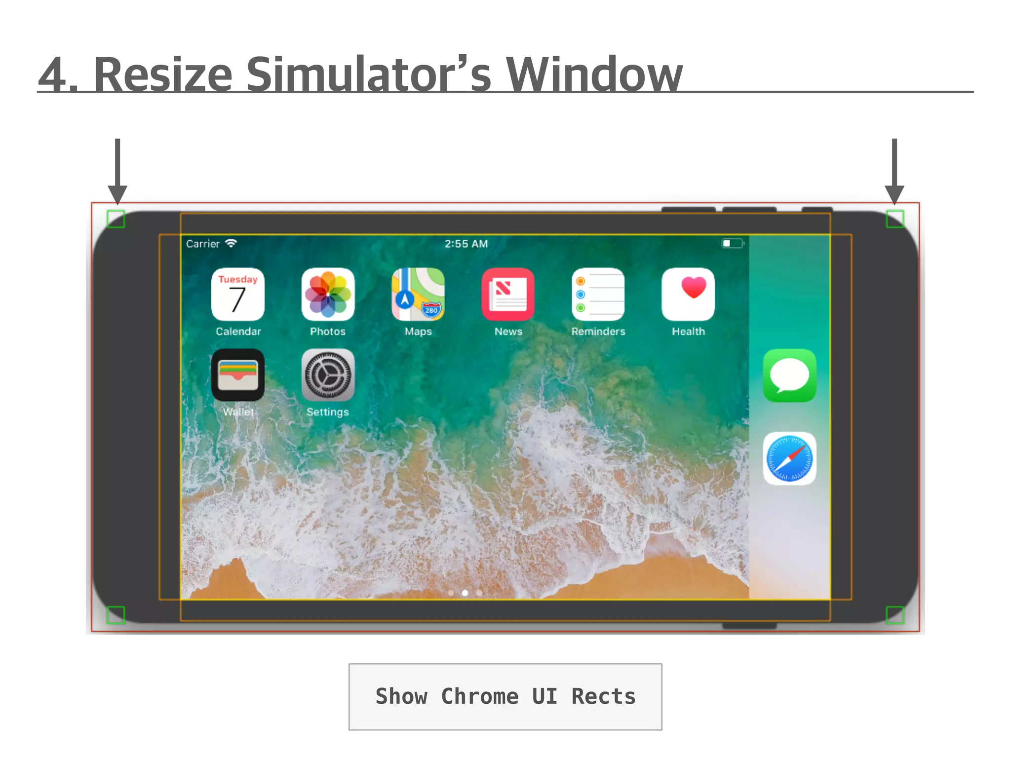Show Chrome UI Rects
 