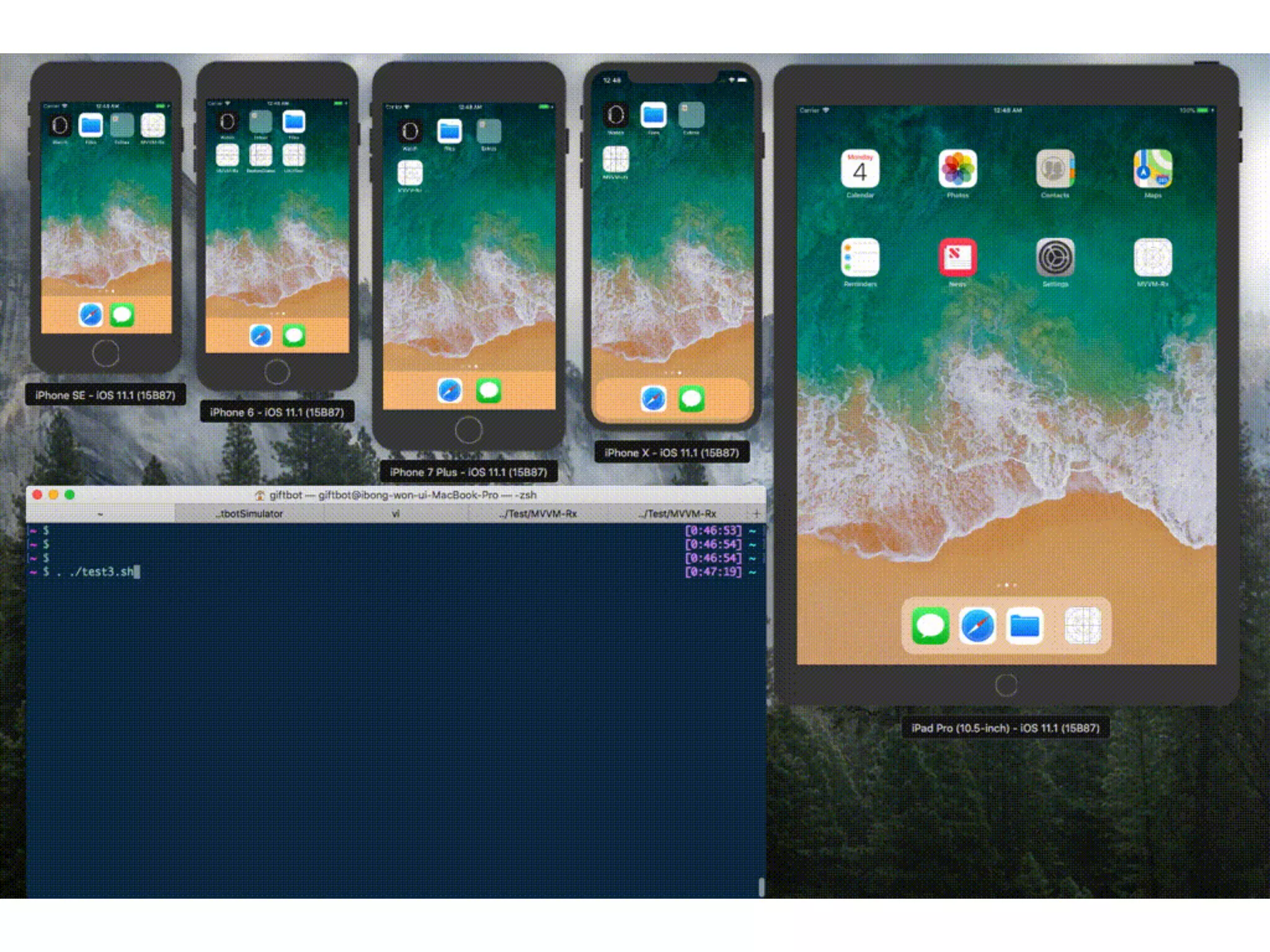 Simulator customizing & testing for Xcode 9