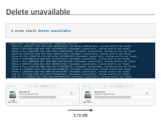 $ xcrun simctl delete unavailable
2.72 GB
 