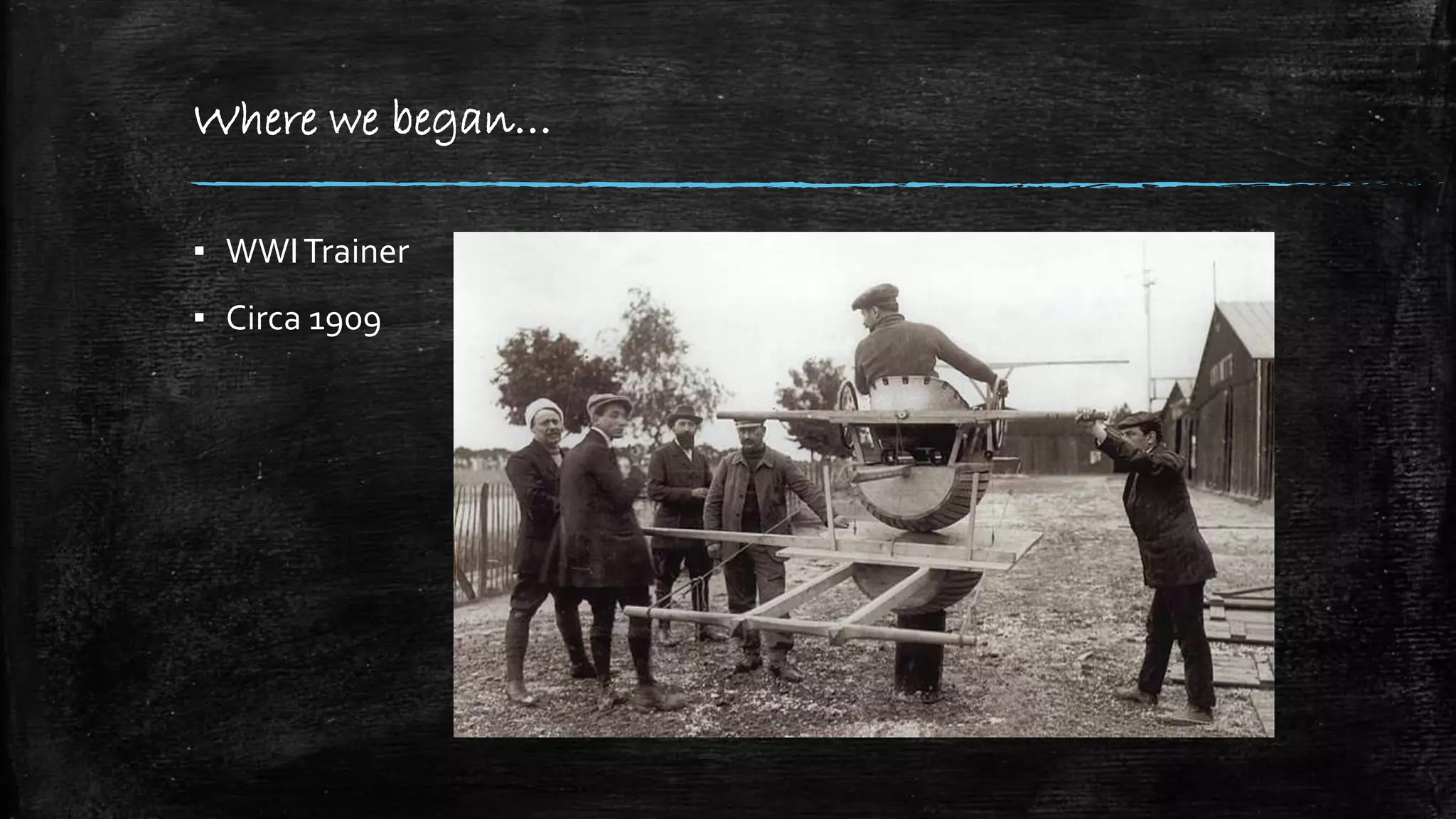 Where we began…
▪ WWITrainer
▪ Circa 1909
 