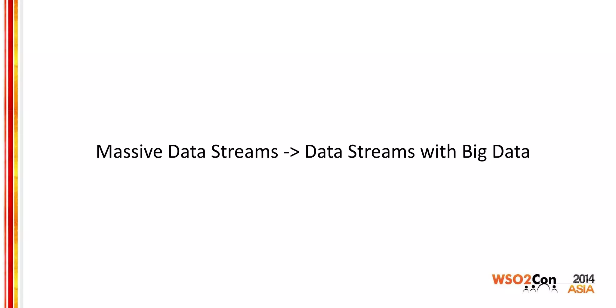 Massive Data Streams -> Data Streams with Big Data
 