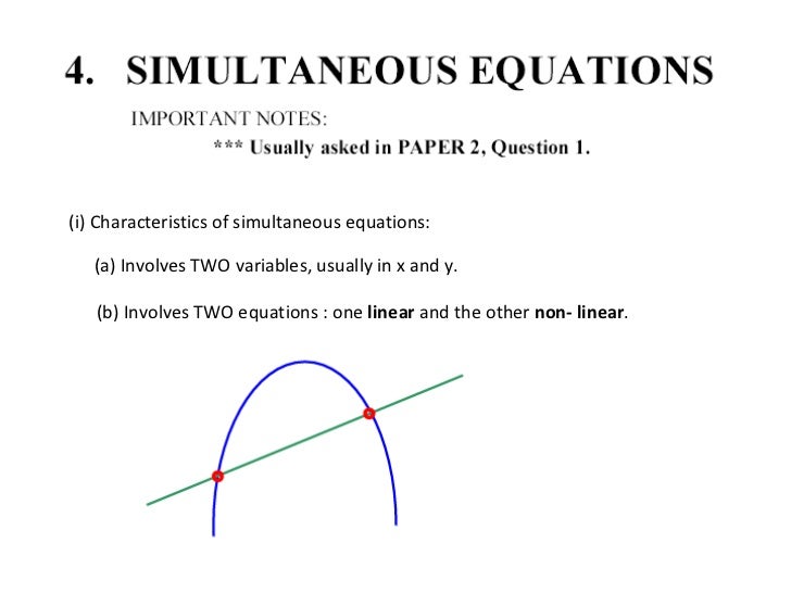 what is meaning of simultaneous linear equations