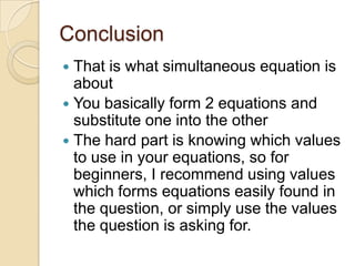 Simultaneous equations | PPTX