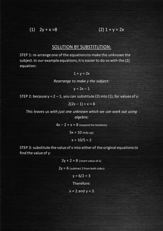 Simultaneous equations | PDF