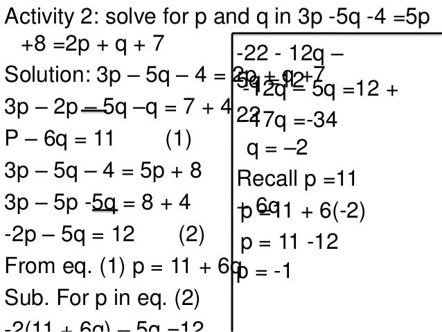 Simultaneous Equations