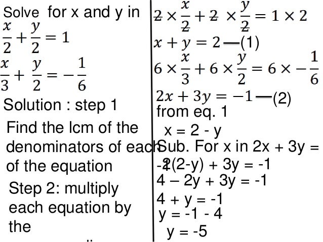 Simultaneous Equations Simultaneous Equations