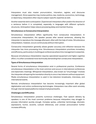 An overview Simultaneous Interpretation | PDF