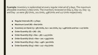 EOQ-complete, Just in Time (JIT), Lead time analysis, Inventory models ...