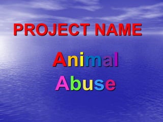 PROJECT NAME
   Animal
   Abuse
 