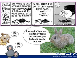 Please don’t get me…
 Me
                just for my looks
too!
                 but because you
                 truly and dearly
                     love me.
        Me
       too!
 