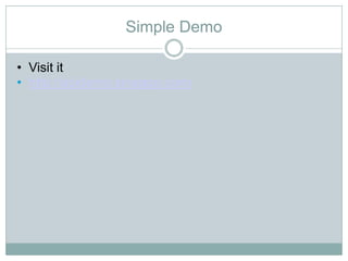 Simple Demo

• Visit it
• http://apidemo.sinaapp.com/
 