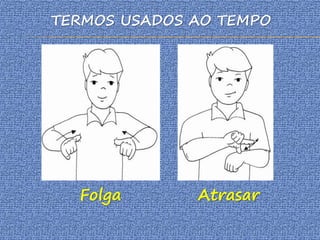 TERMOS USADOS AO TEMPO
Folga Atrasar
 